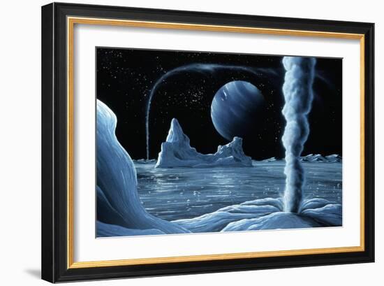 Ice Volcanoes on Triton, Artwork-Richard Bizley-Framed Photographic Print