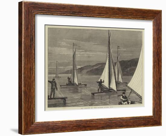 Ice Yachts on the Hudson River, USA-Joseph Nash-Framed Giclee Print