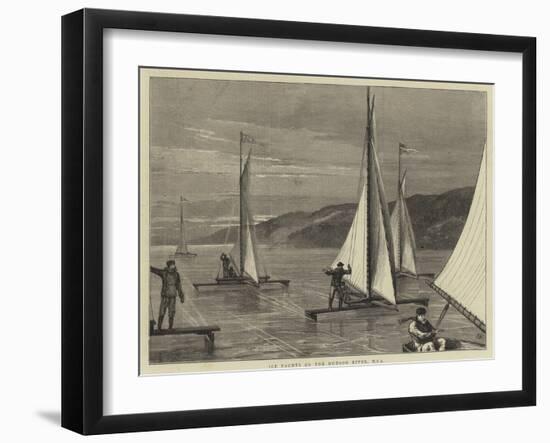 Ice Yachts on the Hudson River, USA-Joseph Nash-Framed Giclee Print