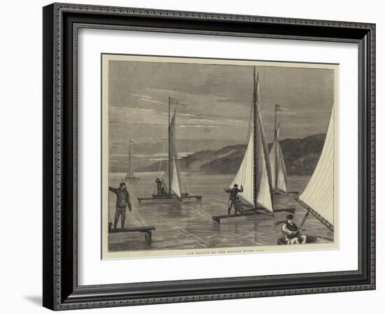 Ice Yachts on the Hudson River, USA-Joseph Nash-Framed Giclee Print