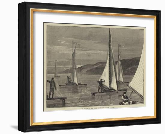 Ice Yachts on the Hudson River, USA-Joseph Nash-Framed Giclee Print