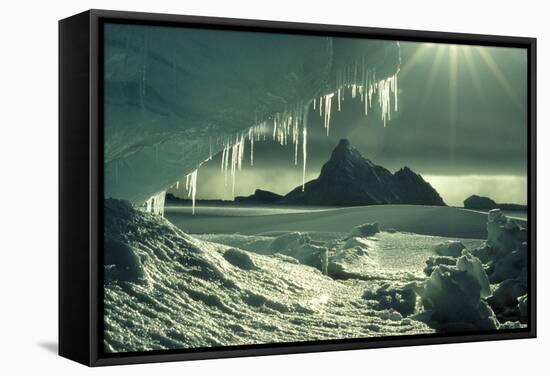 Iceberg And Icicles-Doug Allan-Framed Premier Image Canvas