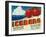 Iceberg Apple Label - Yakima, WA-Lantern Press-Framed Art Print