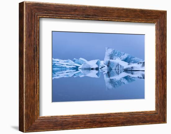 Iceberg at Jokulsarlon, bordering Vatnajokull NP, Iceland-Ross Hoddinott-Framed Photographic Print