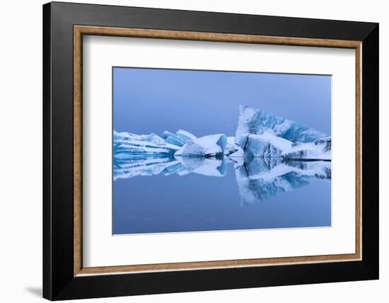 Iceberg at Jokulsarlon, bordering Vatnajokull NP, Iceland-Ross Hoddinott-Framed Photographic Print