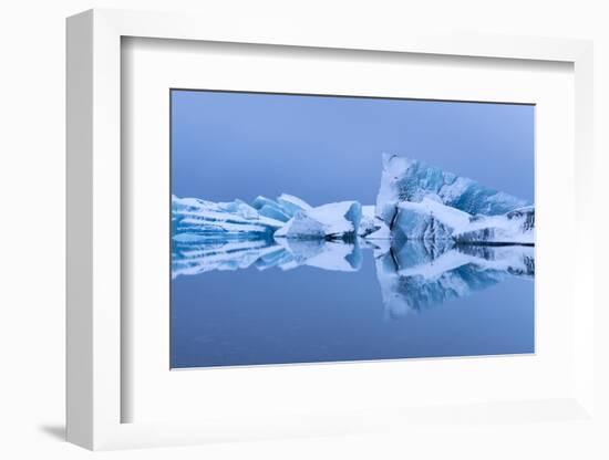 Iceberg at Jokulsarlon, bordering Vatnajokull NP, Iceland-Ross Hoddinott-Framed Photographic Print