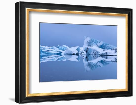 Iceberg at Jokulsarlon, bordering Vatnajokull NP, Iceland-Ross Hoddinott-Framed Photographic Print