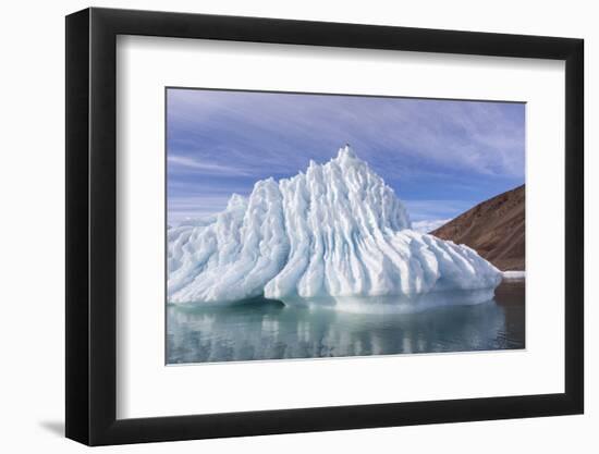 Iceberg calved from glacier from the Greenland Icecap in Bowdoin Fjord-Michael Nolan-Framed Photographic Print