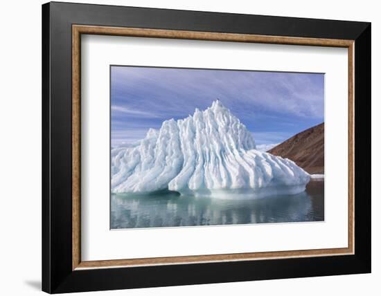Iceberg calved from glacier from the Greenland Icecap in Bowdoin Fjord-Michael Nolan-Framed Photographic Print