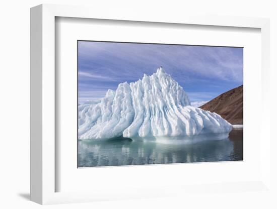 Iceberg calved from glacier from the Greenland Icecap in Bowdoin Fjord-Michael Nolan-Framed Photographic Print