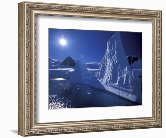 Iceberg Grounded near Shore in Paradise Bay, Antarctic Peninsula, Alaska, USA-Hugh Rose-Framed Photographic Print