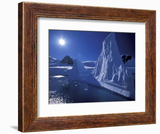 Iceberg Grounded near Shore in Paradise Bay, Antarctic Peninsula, Alaska, USA-Hugh Rose-Framed Photographic Print