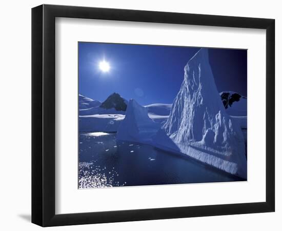 Iceberg Grounded near Shore in Paradise Bay, Antarctic Peninsula, Alaska, USA-Hugh Rose-Framed Photographic Print