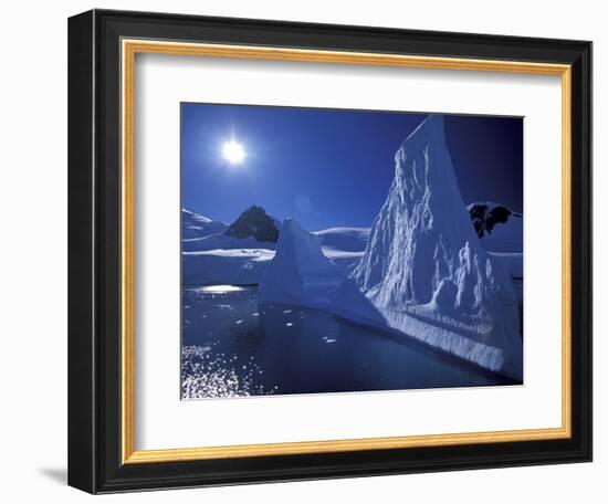 Iceberg Grounded near Shore in Paradise Bay, Antarctic Peninsula, Alaska, USA-Hugh Rose-Framed Photographic Print