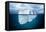 Iceberg Mostly Underwater Floating in Ocean-Oskari Porkka-Framed Premier Image Canvas