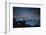 Iceberg on Black Sand Beach with Dramatic Sky-Alex Saberi-Framed Photographic Print