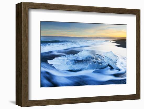 Iceberg on the Beach at Jokulsarlon, Iceland, Polar Regions-Miles Ertman-Framed Photographic Print