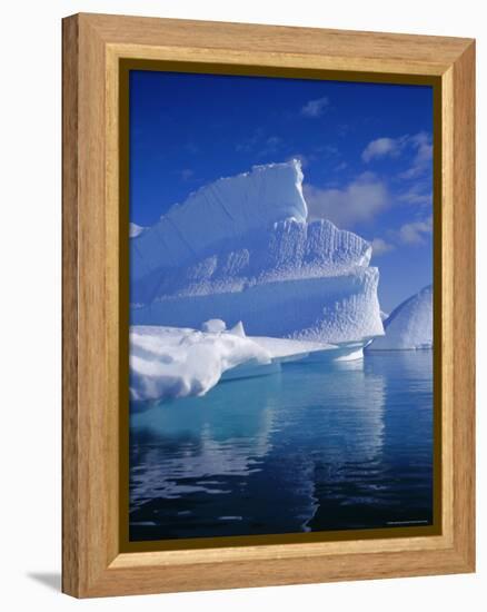 Iceberg with Fluted and Honeycomb Textures, Antarctica, Polar Regions-Geoff Renner-Framed Premier Image Canvas