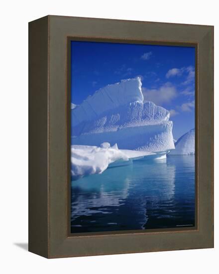 Iceberg with Fluted and Honeycomb Textures, Antarctica, Polar Regions-Geoff Renner-Framed Premier Image Canvas