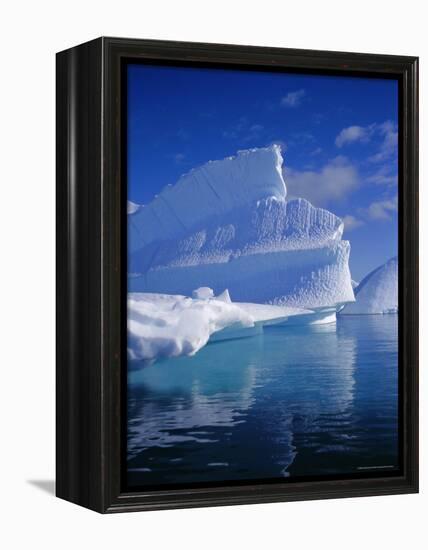 Iceberg with Fluted and Honeycomb Textures, Antarctica, Polar Regions-Geoff Renner-Framed Premier Image Canvas