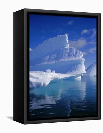 Iceberg with Fluted and Honeycomb Textures, Antarctica, Polar Regions-Geoff Renner-Framed Premier Image Canvas