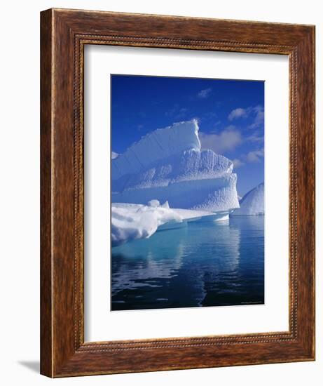 Iceberg with Fluted and Honeycomb Textures, Antarctica, Polar Regions-Geoff Renner-Framed Photographic Print