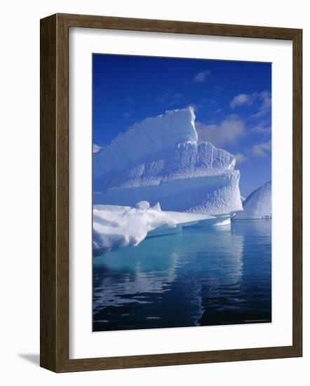 Iceberg with Fluted and Honeycomb Textures, Antarctica, Polar Regions-Geoff Renner-Framed Photographic Print