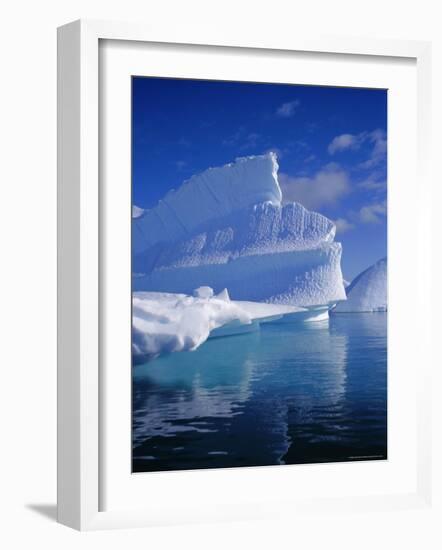 Iceberg with Fluted and Honeycomb Textures, Antarctica, Polar Regions-Geoff Renner-Framed Photographic Print