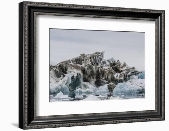 Iceberg with Moraine Material and Icicles at Booth Island, Antarctica, Polar Regions-Michael Nolan-Framed Photographic Print