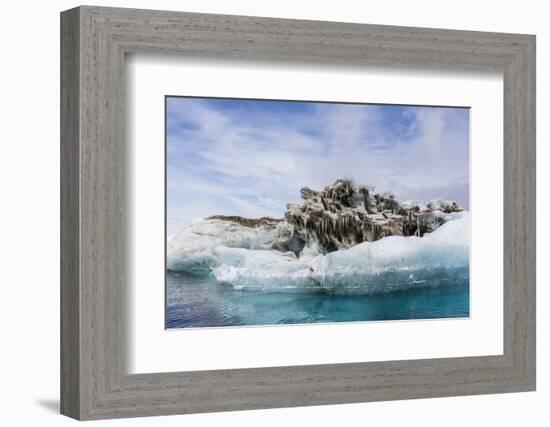 Iceberg with Moraine Material and Icicles at Booth Island, Antarctica, Polar Regions-Michael Nolan-Framed Photographic Print