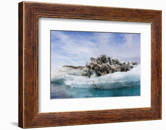 Iceberg with Moraine Material and Icicles at Booth Island, Antarctica, Polar Regions-Michael Nolan-Framed Photographic Print