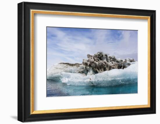 Iceberg with Moraine Material and Icicles at Booth Island, Antarctica, Polar Regions-Michael Nolan-Framed Photographic Print