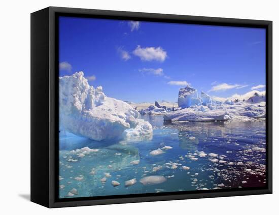 Icebergs and Ice Flows in the Artic Sea, Near Paradise Harbor, Antarctica-Miva Stock-Framed Premier Image Canvas