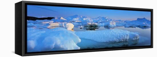 Icebergs, Disko Bay, Greenland-Peter Adams-Framed Premier Image Canvas