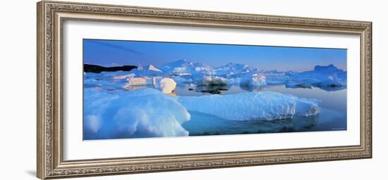 Icebergs, Disko Bay, Greenland-Peter Adams-Framed Photographic Print