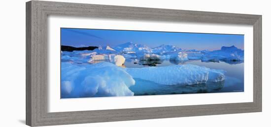 Icebergs, Disko Bay, Greenland-Peter Adams-Framed Photographic Print