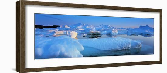 Icebergs, Disko Bay, Greenland-Peter Adams-Framed Photographic Print