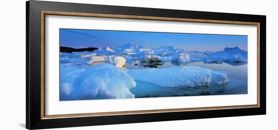 Icebergs, Disko Bay, Greenland-Peter Adams-Framed Photographic Print