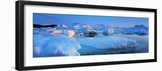 Icebergs, Disko Bay, Greenland-Peter Adams-Framed Photographic Print