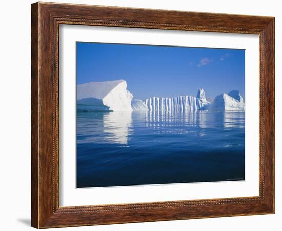 Icebergs Exhibiting Fluting and Honeycomb Textures, Antarctica-Geoff Renner-Framed Photographic Print