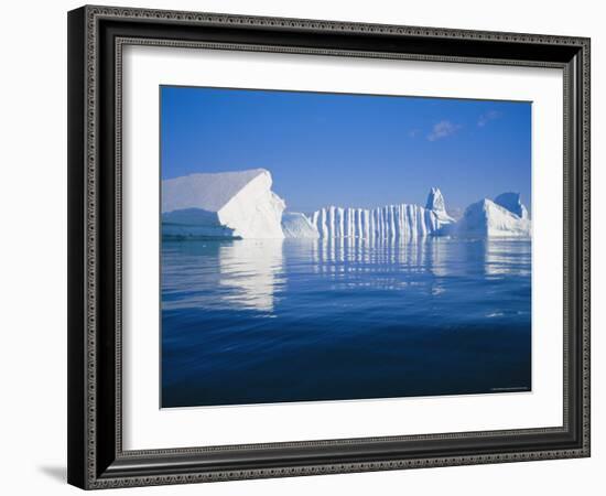 Icebergs Exhibiting Fluting and Honeycomb Textures, Antarctica-Geoff Renner-Framed Photographic Print