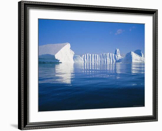 Icebergs Exhibiting Fluting and Honeycomb Textures, Antarctica-Geoff Renner-Framed Photographic Print