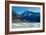 Icebergs float in a cold lake with a large snow covered mountain, South Island, New Zealand-Logan Brown-Framed Photographic Print