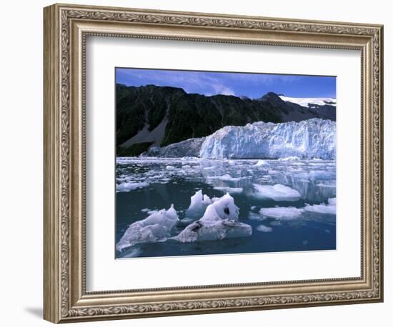 Icebergs Float Past Alalik Glacier, Kenai Fjords National Park, Alaska, USA-Paul Souders-Framed Photographic Print