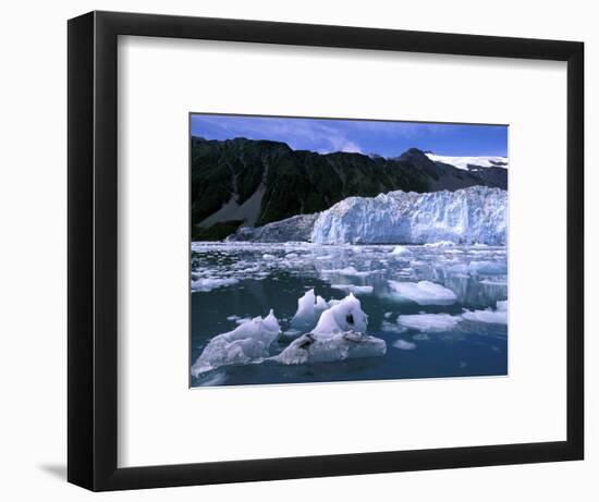 Icebergs Float Past Alalik Glacier, Kenai Fjords National Park, Alaska, USA-Paul Souders-Framed Photographic Print