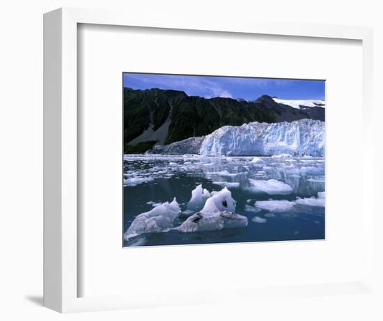 Icebergs Float Past Alalik Glacier, Kenai Fjords National Park, Alaska, USA-Paul Souders-Framed Photographic Print