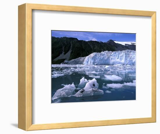 Icebergs Float Past Alalik Glacier, Kenai Fjords National Park, Alaska, USA-Paul Souders-Framed Photographic Print