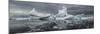 Icebergs floating in the Southern Ocean, Iceberg Graveyard, Lemaire Channel, Antarctic Peninsula...-Panoramic Images-Mounted Photographic Print