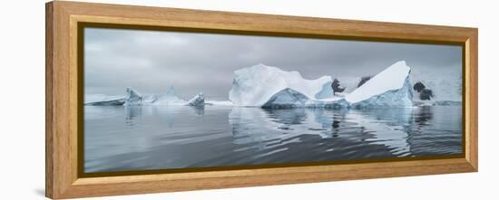 Icebergs floating in the Southern Ocean, Iceberg Graveyard, Lemaire Channel, Antarctic Peninsula...-Panoramic Images-Framed Premier Image Canvas