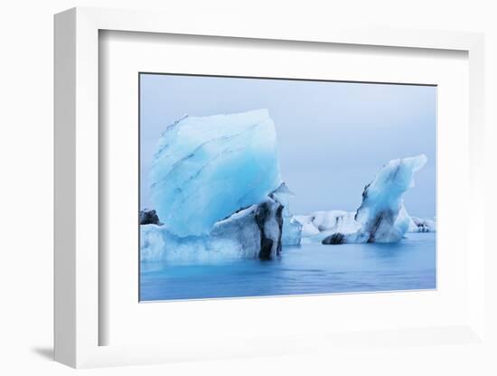 Icebergs floating on Jokulsarlon Glacial Lagoon, Iceland, Polar Regions-Miles Ertman-Framed Photographic Print